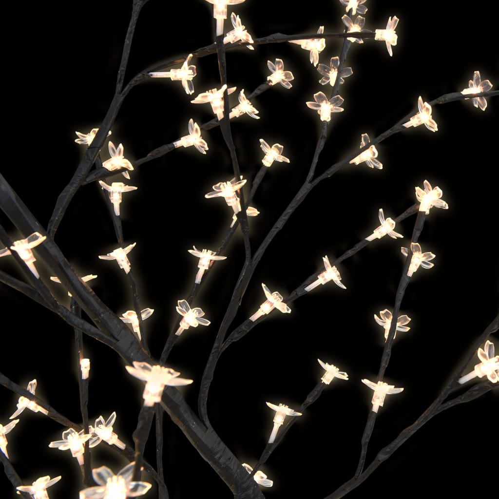 vidaXL Χριστουγεννιάτικο Δέντρο Κερασιά 128 LED Θερμό Λευκό Φως 120 εκ