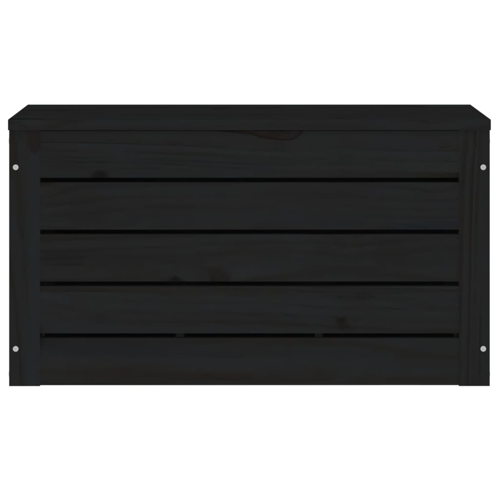 vidaXL Κουτί Αποθήκευσης Μαύρα 59,5x36,5x33 εκ. Μασίφ Ξύλο Πεύκου