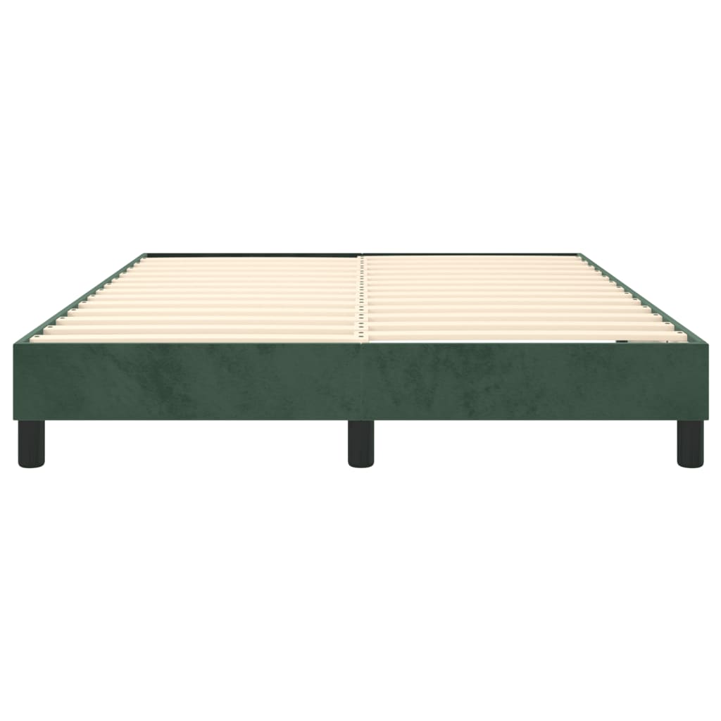 vidaXL Πλαίσιο Κρεβατιού Boxspring Σκούρο Πράσινο 140x200 εκ Βελούδινο
