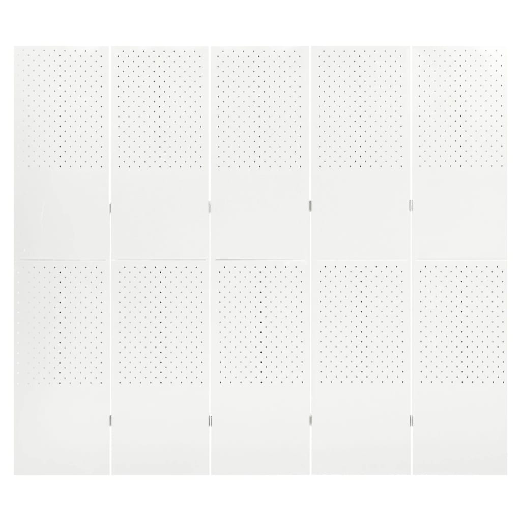 vidaXL Διαχωριστικό Δωματίου με 5 Πάνελ Λευκό 200 x 180 εκ. από Ατσάλι