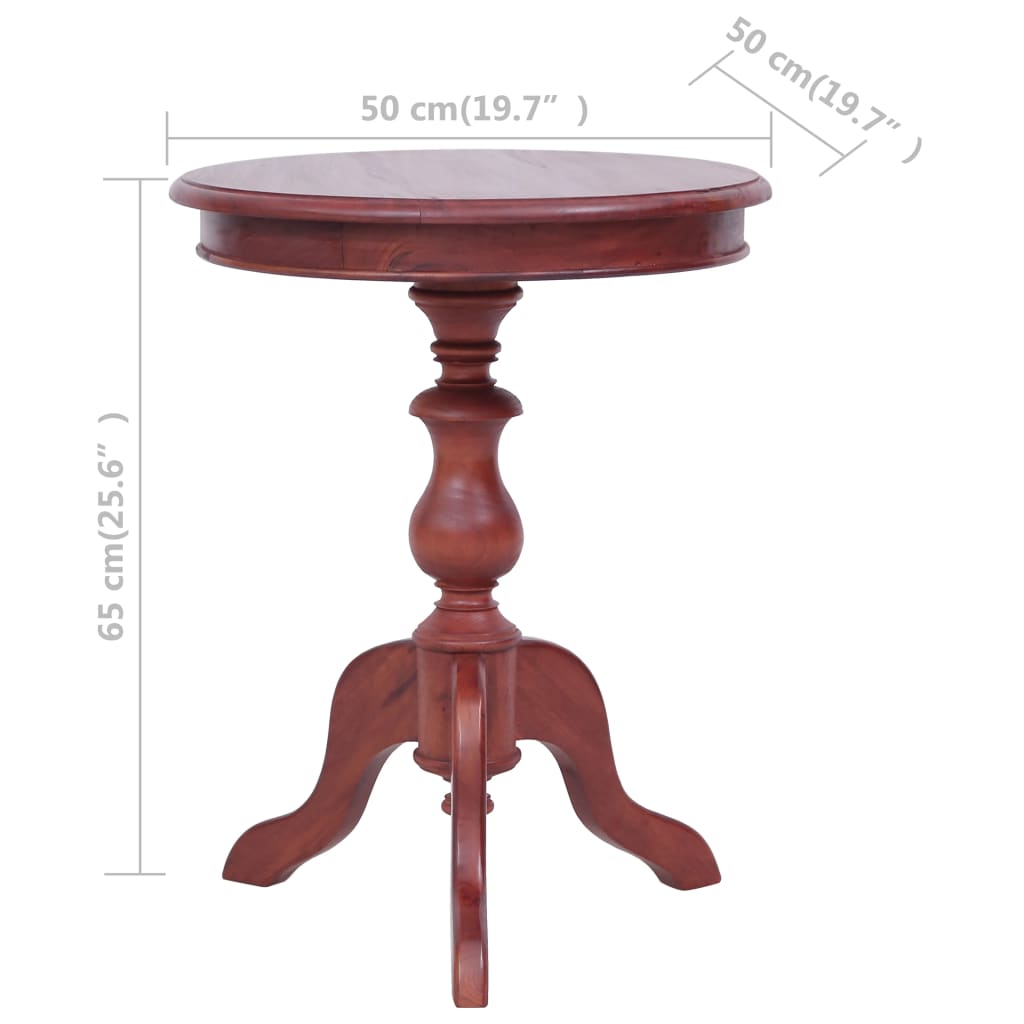 vidaXL Τραπεζάκι Βοηθητικό Καφέ 50 x 50 x 65 εκ. Μασίφ Μαόνι