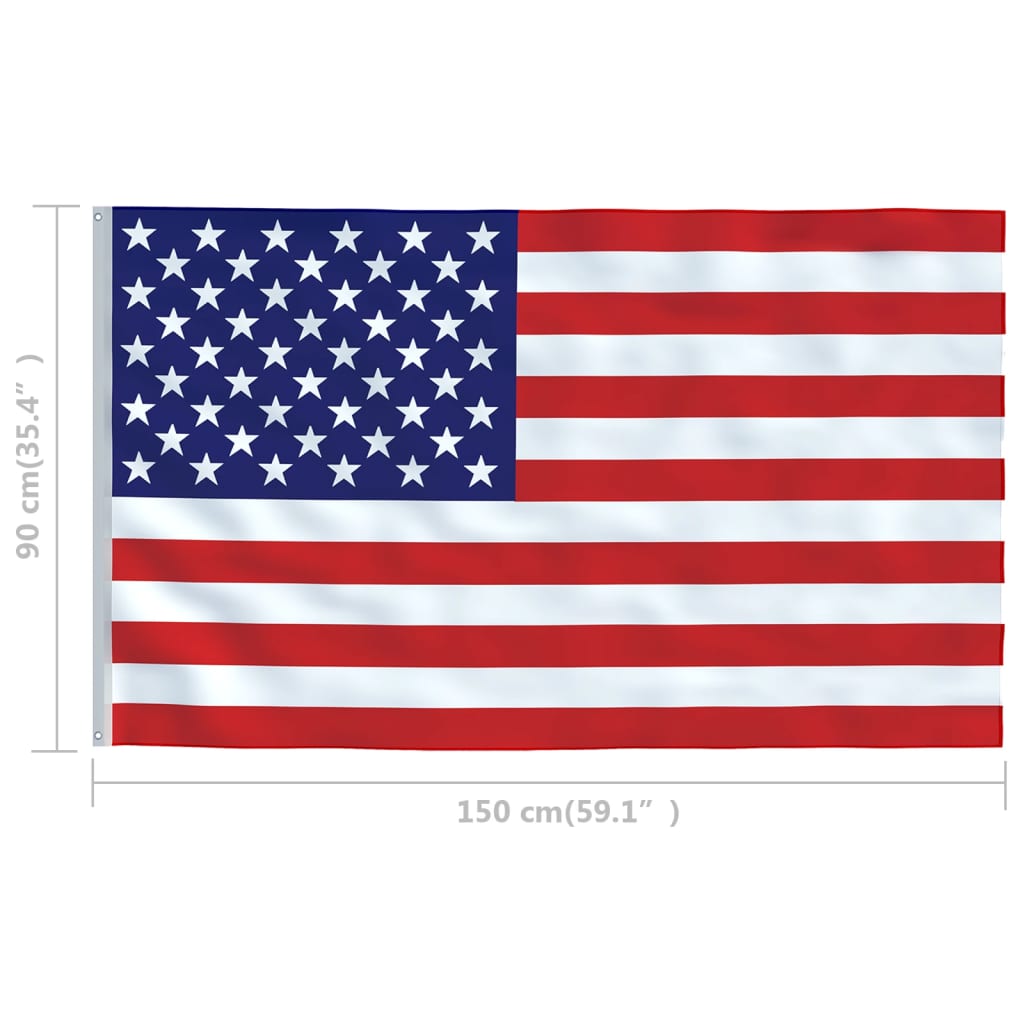 vidaXL Σημαία Ηνωμένων Πολιτειών Αμερικής 4 μ. με Ιστό Αλουμινίου