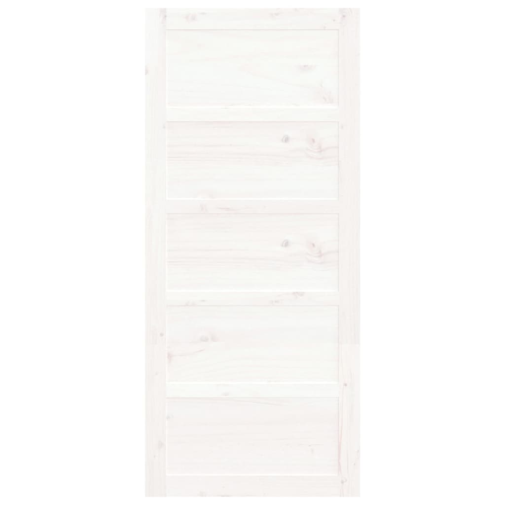 vidaXL Πόρτα Αχυρώνα Λευκή 90x1,8x204,5 εκ. από Μασίφ Ξύλο Πεύκου