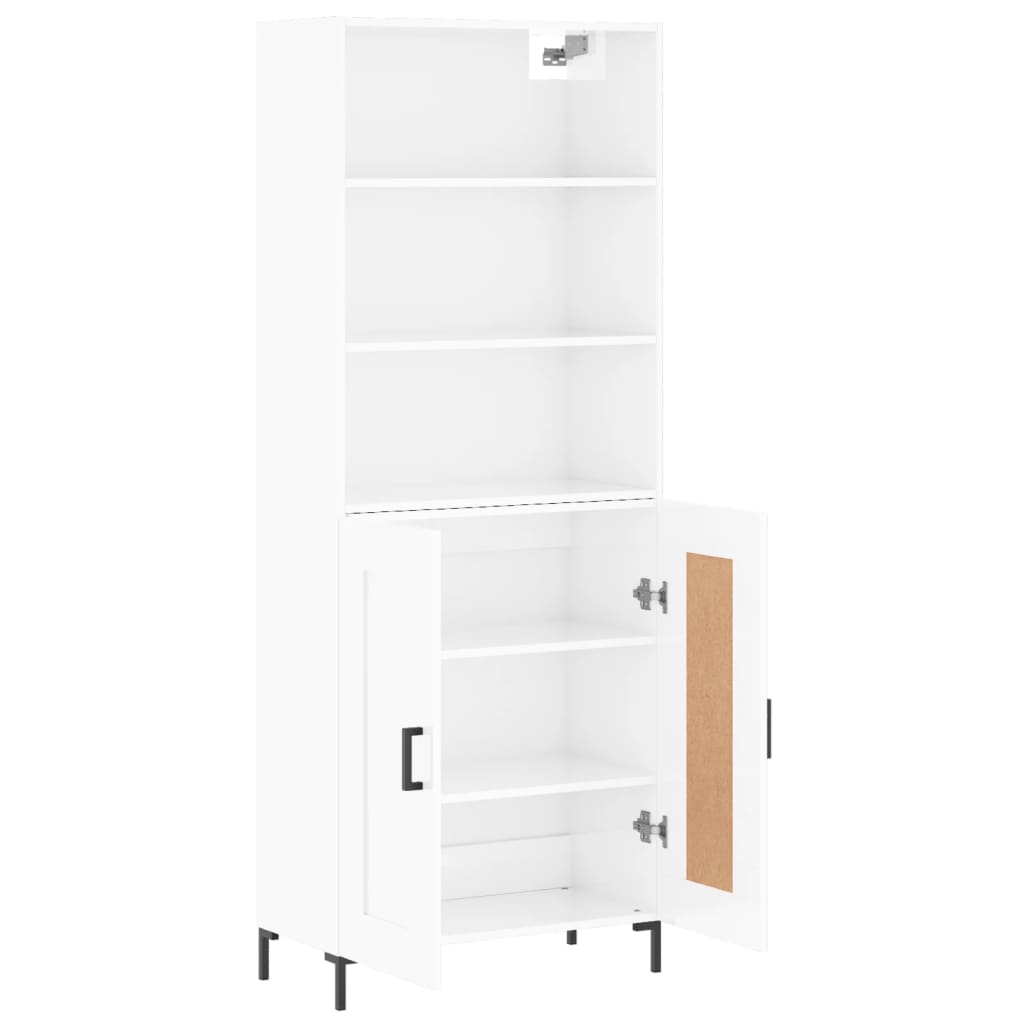 vidaXL Ντουλάπι Γυαλιστερό Λευκό 69,5x34x180 εκ. Επεξεργασμένο Ξύλο