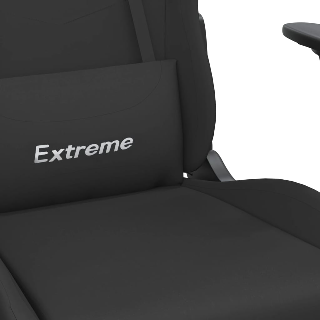 vidaXL Καρέκλα Gaming Μαύρη Ύφασμα με Υποπόδιο