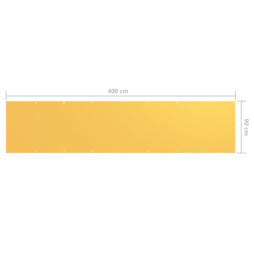 vidaXL Διαχωριστικό Βεράντας Κίτρινο 90 x 400 εκ. Ύφασμα Oxford