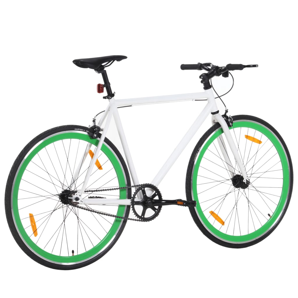 vidaXL Ποδήλατο Μονής Ταχύτητας Λευκό και Πράσινο 700c 55 εκ.