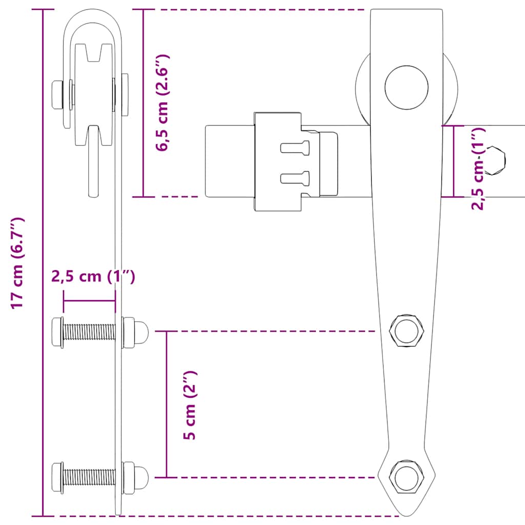 vidaXL Κιτ συρόμενης πόρτας γραφείου 244 cm από ανθρακούχο χάλυβα