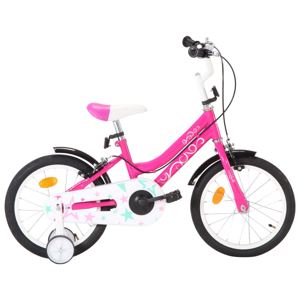 vidaXL Ποδήλατο Παιδικό Μαύρο / Ροζ 16 Ιντσών