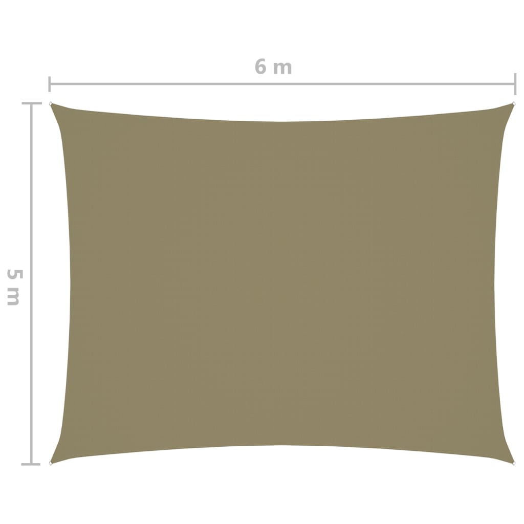 vidaXL Πανί Σκίασης Ορθογώνιο Μπεζ 5 x 6 μ. από Ύφασμα Oxford