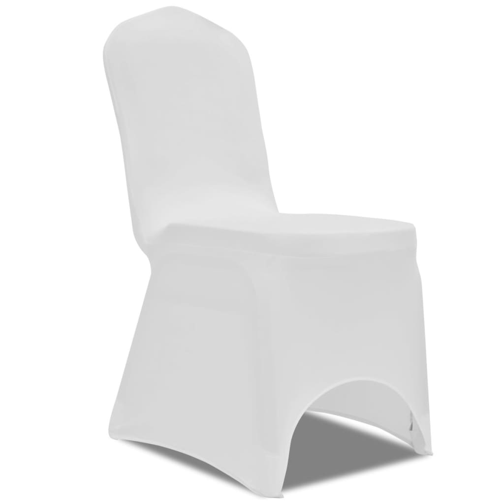 vidaXL Καλύμματα Καρέκλας Ελαστικά 4 τεμ. Λευκά