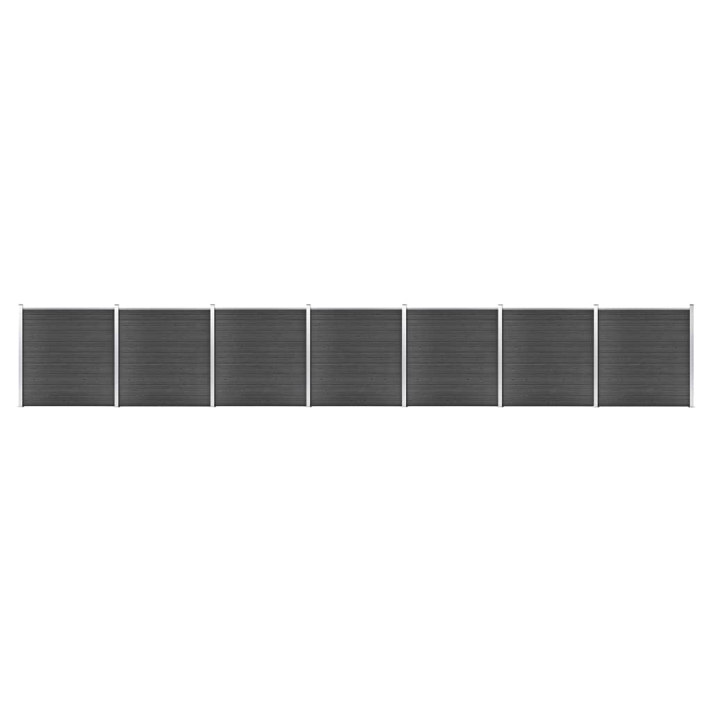 vidaXL Σετ Πάνελ Περίφραξης Μαύρο 1218 x 186 εκ. από WPC