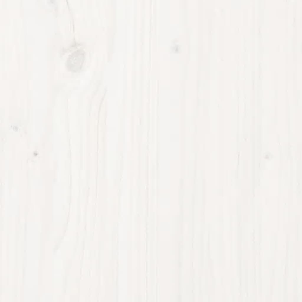 vidaXL Κεφαλάρι Λευκό 206 x 4 x 100 εκ. Μασίφ Ξύλο Πεύκου