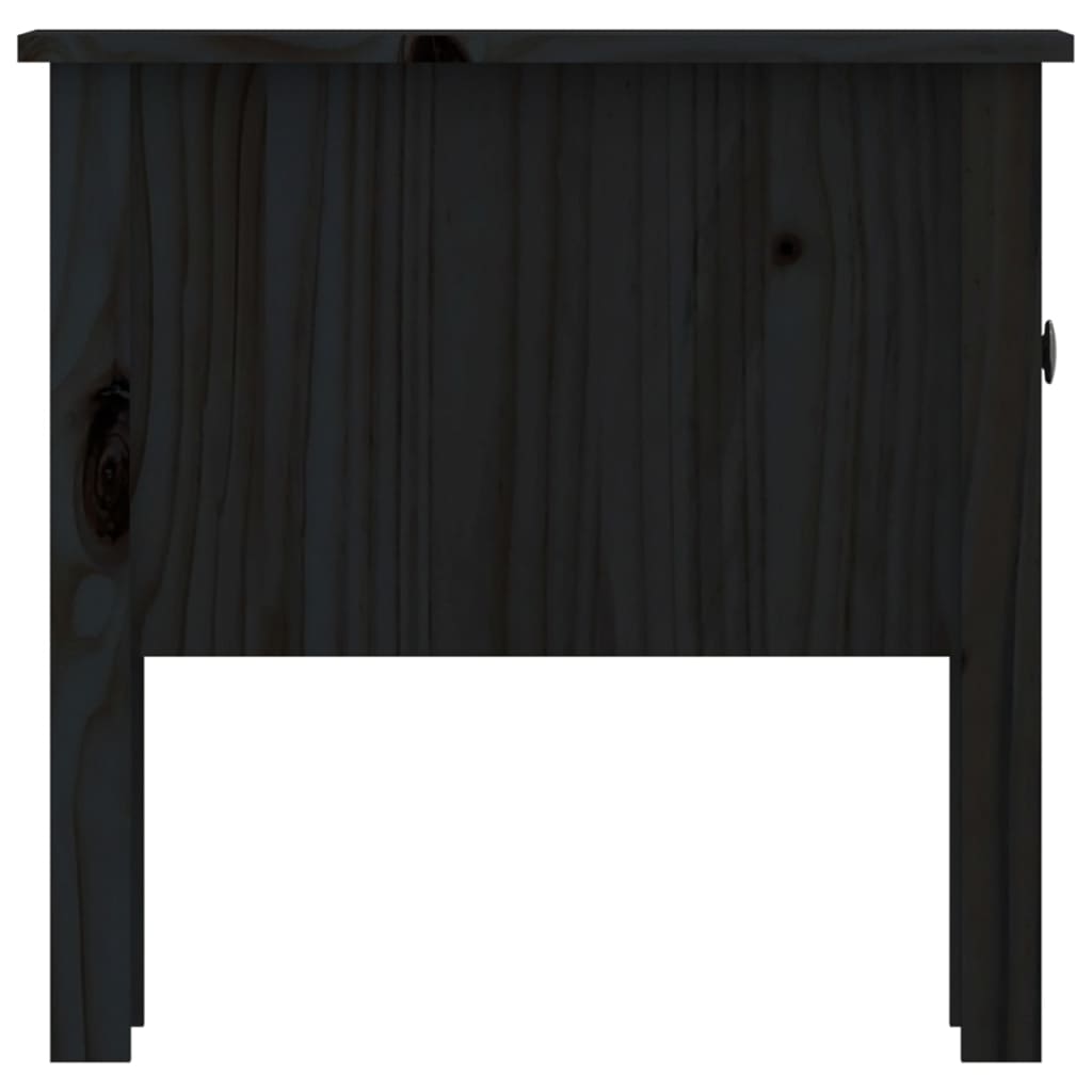 vidaXL Βοηθητικό Τραπέζι Μαύρος 50x50x49 εκ. από Μασίφ Ξύλο Πεύκου