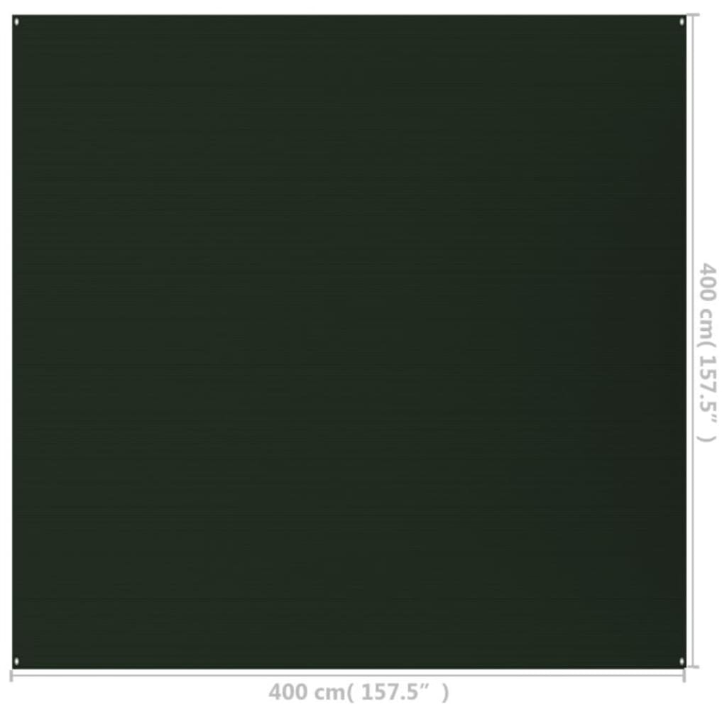 vidaXL Χαλί Σκηνής Σκούρο Πράσινο 400 x 400 εκ.