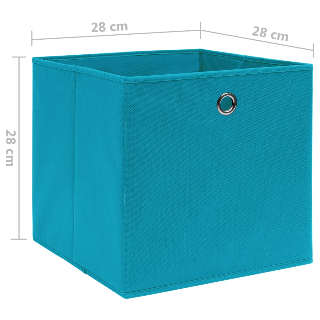 vidaXL Κουτιά Αποθήκευσης 4 τεμ. Γαλάζιο 28x28x28 εκ. Ύφασμα Non-woven