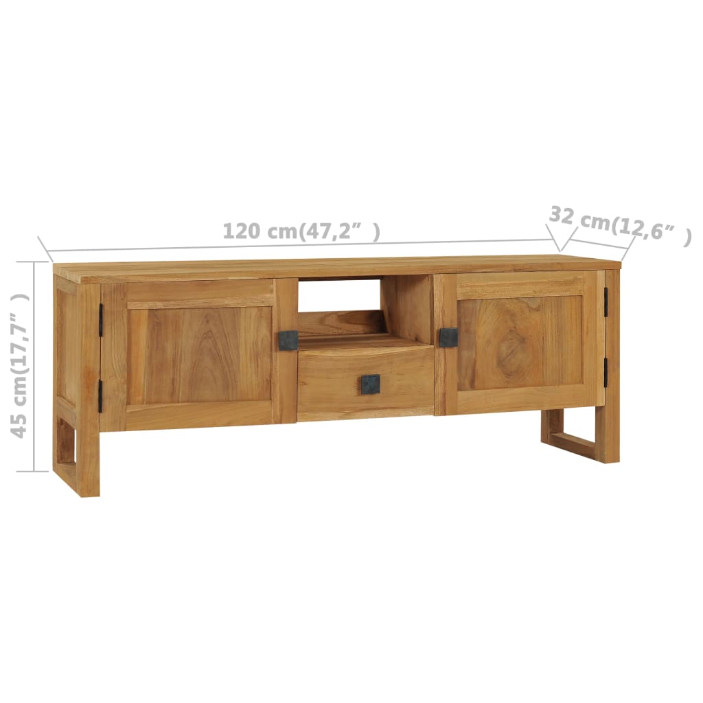 vidaXL Έπιπλο Τηλεόρασης 120 x 32 x 45 εκ. από Μασίφ Ξύλο Teak