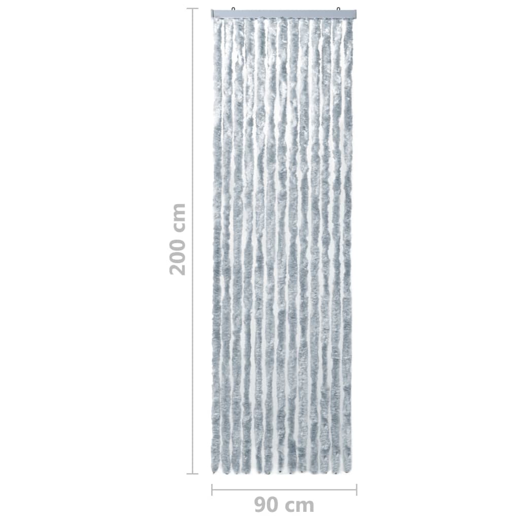vidaXL Σήτα - Κουρτίνα Πόρτας Λευκό / Γκρι 90 x 200 εκ. από Σενίλ