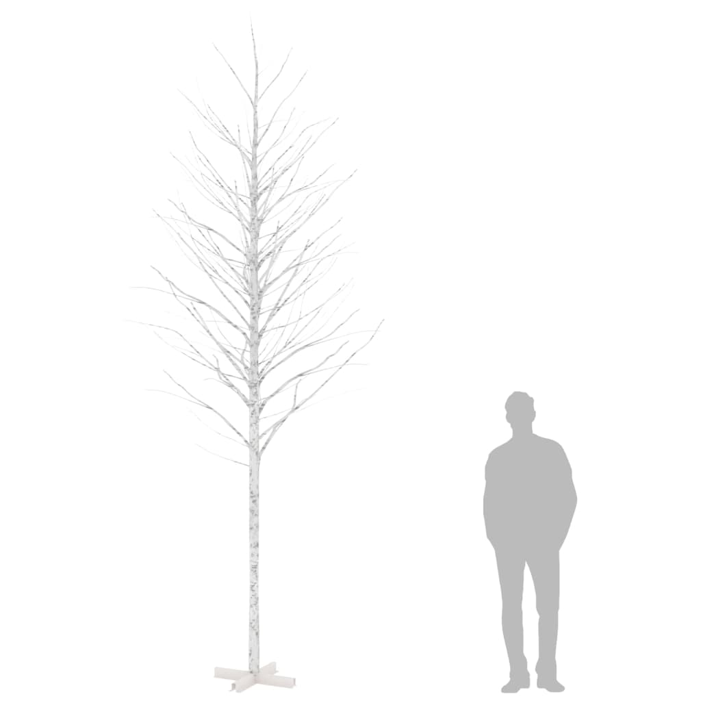 vidaXL Δέντρο Λευκή Σημύδα με 672 LED Θερμό Λευκό 400 εκ.