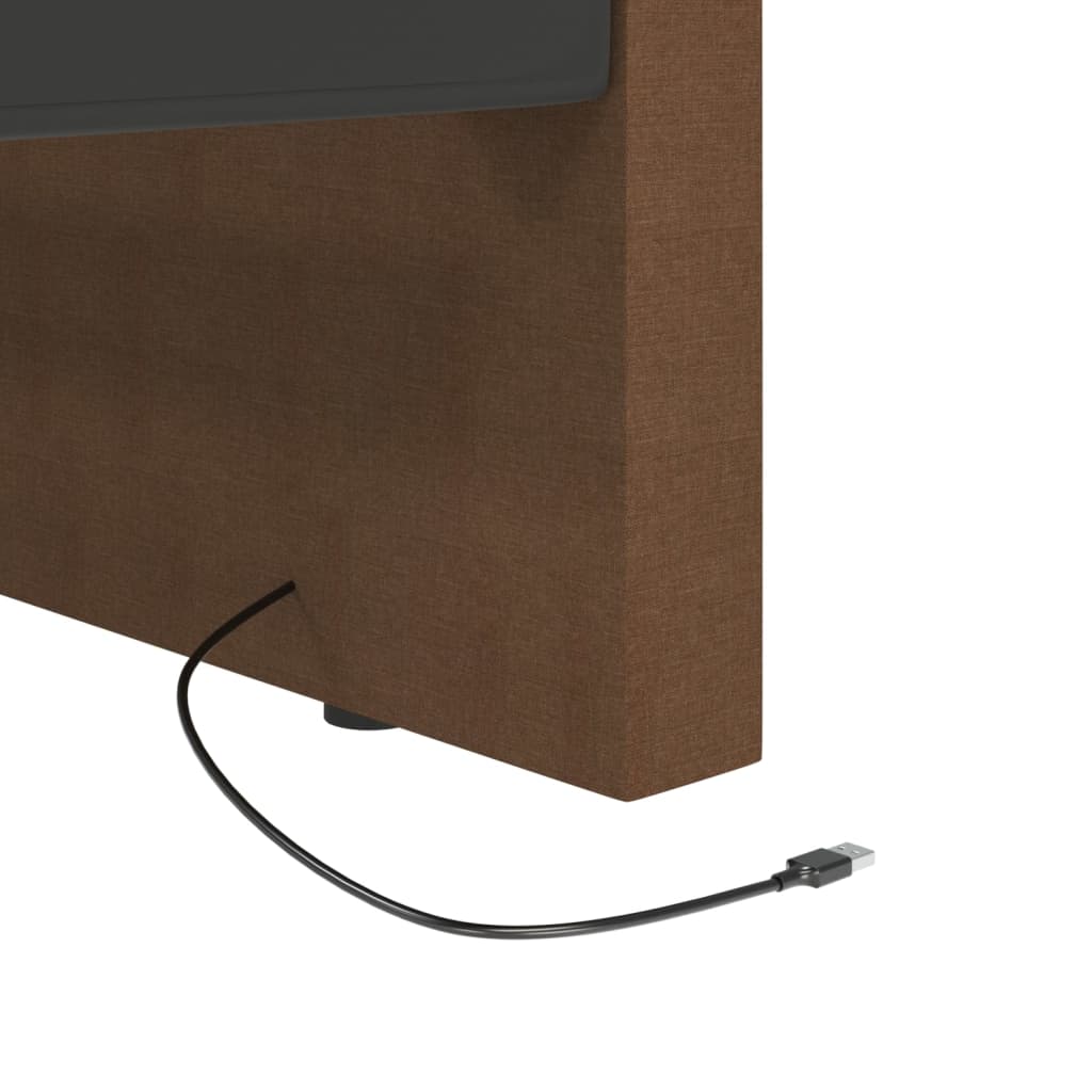 vidaXL Καναπές Κρεβάτι με Έξοδο USB Καφέ 90 x 200 εκ. Υφασμάτινος