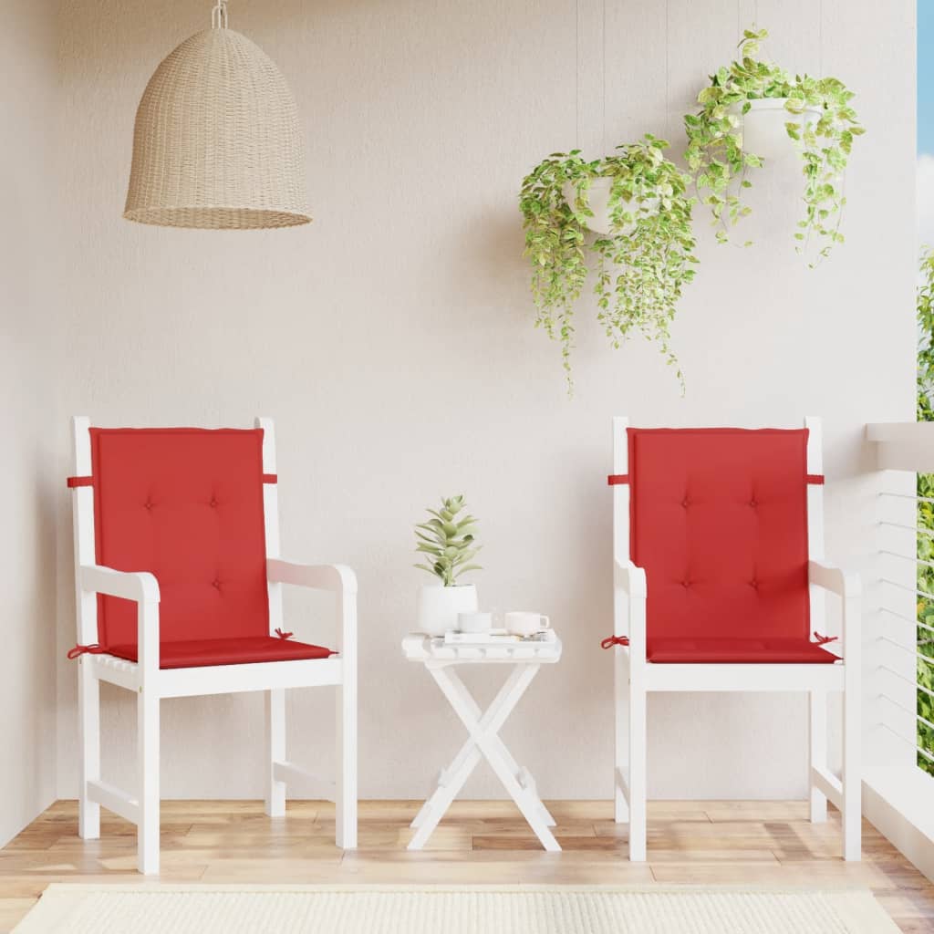 vidaXL Μαξιλάρια Καρέκλας Κήπου με Πλάτη 2 τεμ. Κόκκινα 100x50x3 εκ.