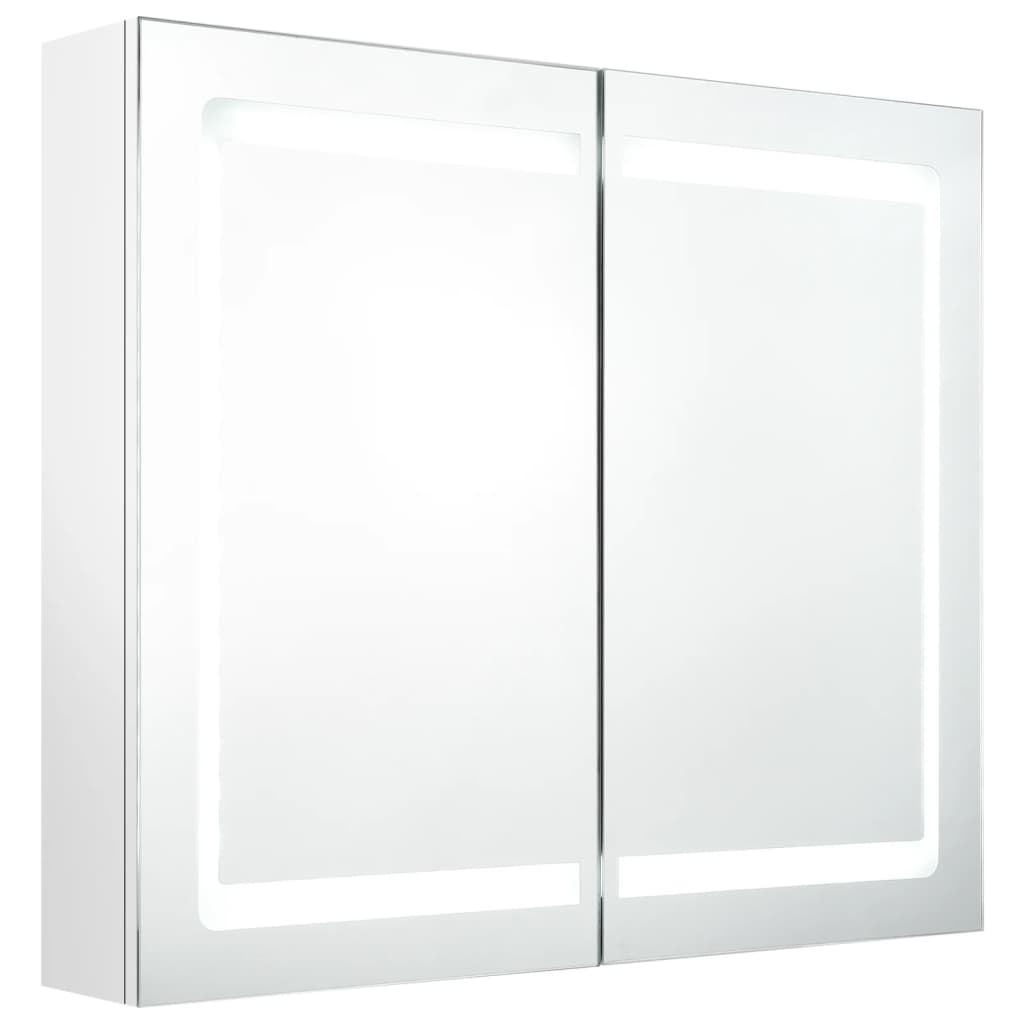 vidaXL Καθρέφτης Μπάνιου με Ντουλάπι & LED Λαμπερό Λευκό 80x12x68 εκ.