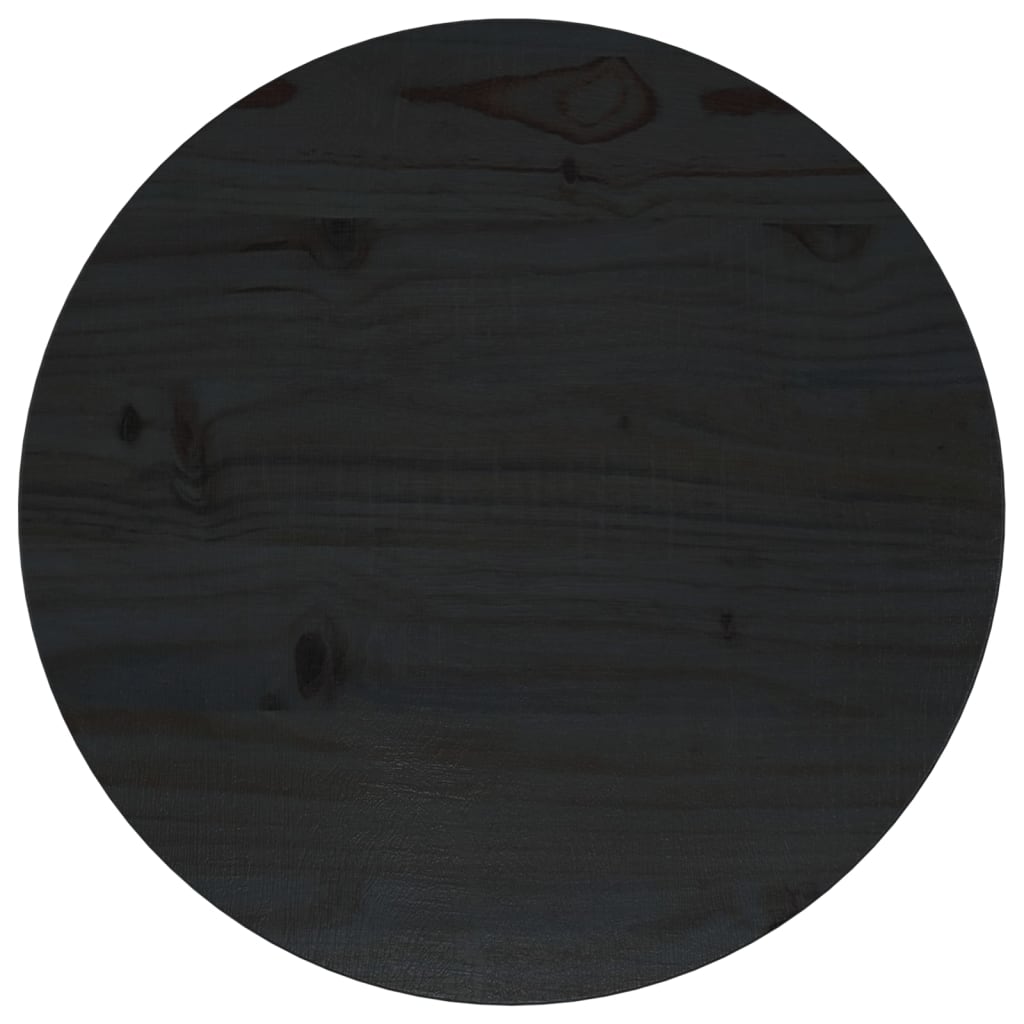 vidaXL Επιφάνεια Τραπεζιού Μαύρη Ø40 x 2,5 εκ. από Μασίφ Ξύλο Πεύκου