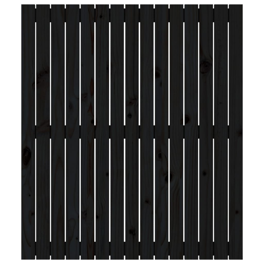 vidaXL Κεφαλάρι Τοίχου Μαύρο 95,5x3x110 εκ. από Μασίφ Ξύλο Πεύκου