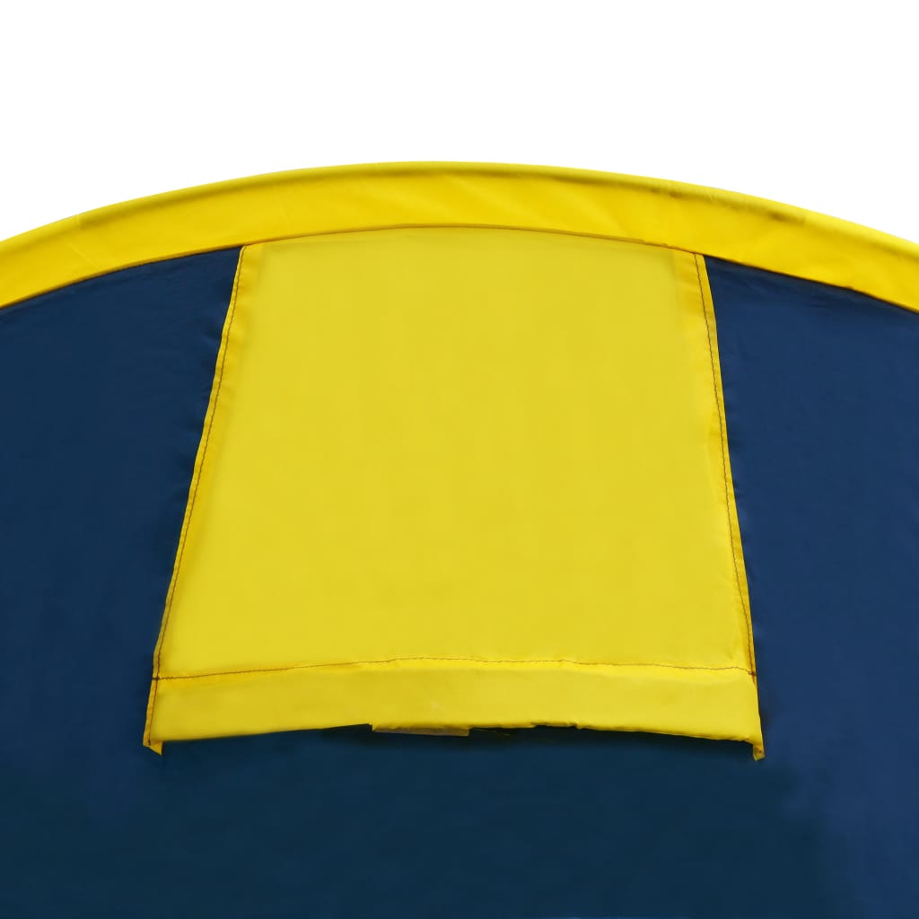 vidaXL Σκηνή Κάμπινγκ 4 Ατόμων Ναυτικό Μπλε-Κίτρινο