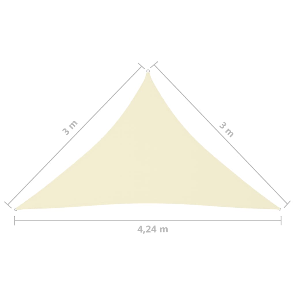 vidaXL Πανί Σκίασης Τρίγωνο Κρεμ 3 x 3 x 4,24 μ. από Ύφασμα Oxford