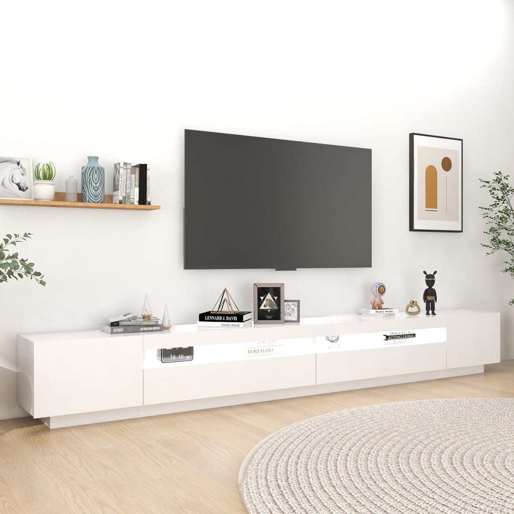 vidaXL Έπιπλο Τηλεόρασης με LED Λευκό 300 x 35 x 40 εκ.