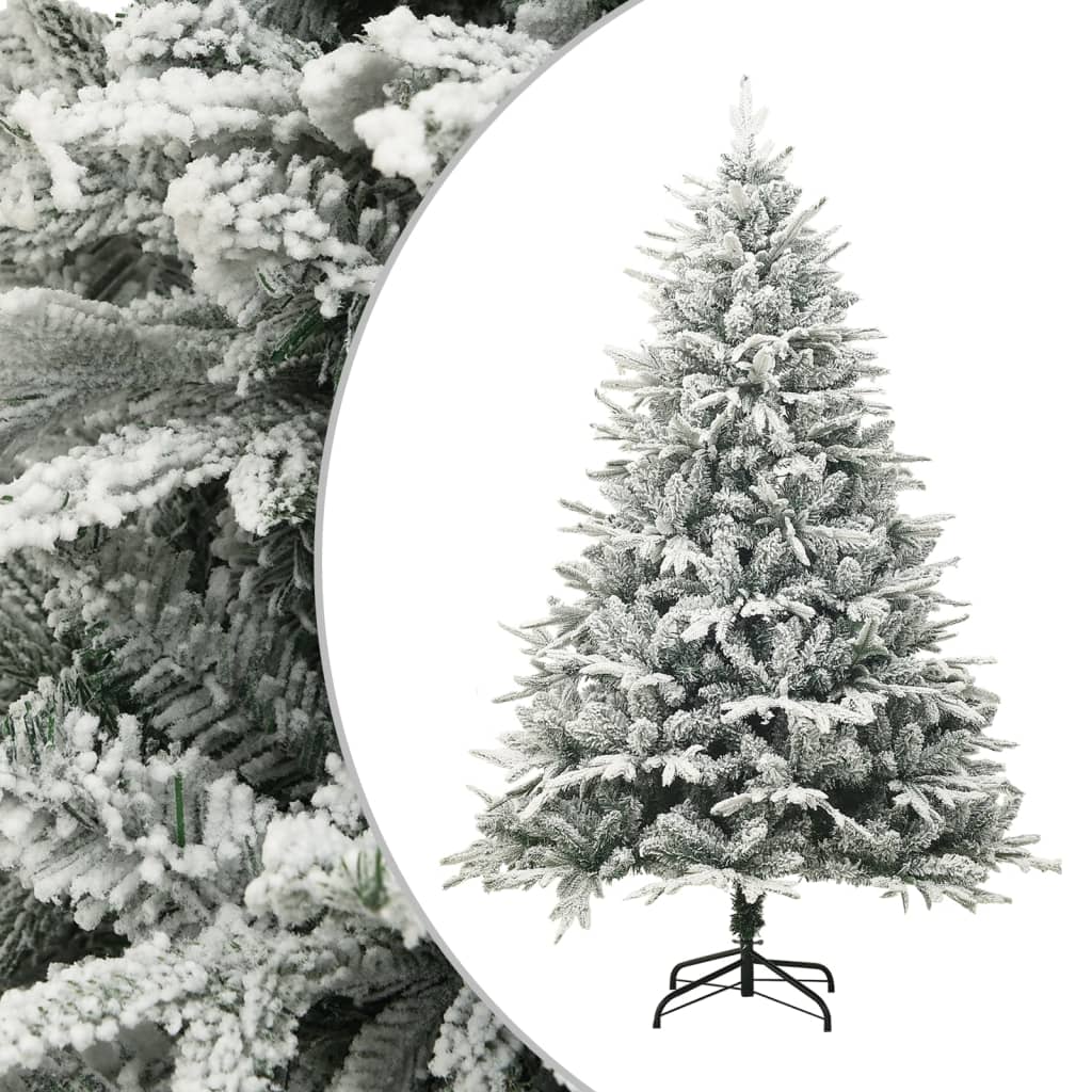 vidaXL Χριστουγεννιάτικο Δέντρο Τεχν. LED/Μπάλες/Χιόνι 150 εκ. PVC/PE