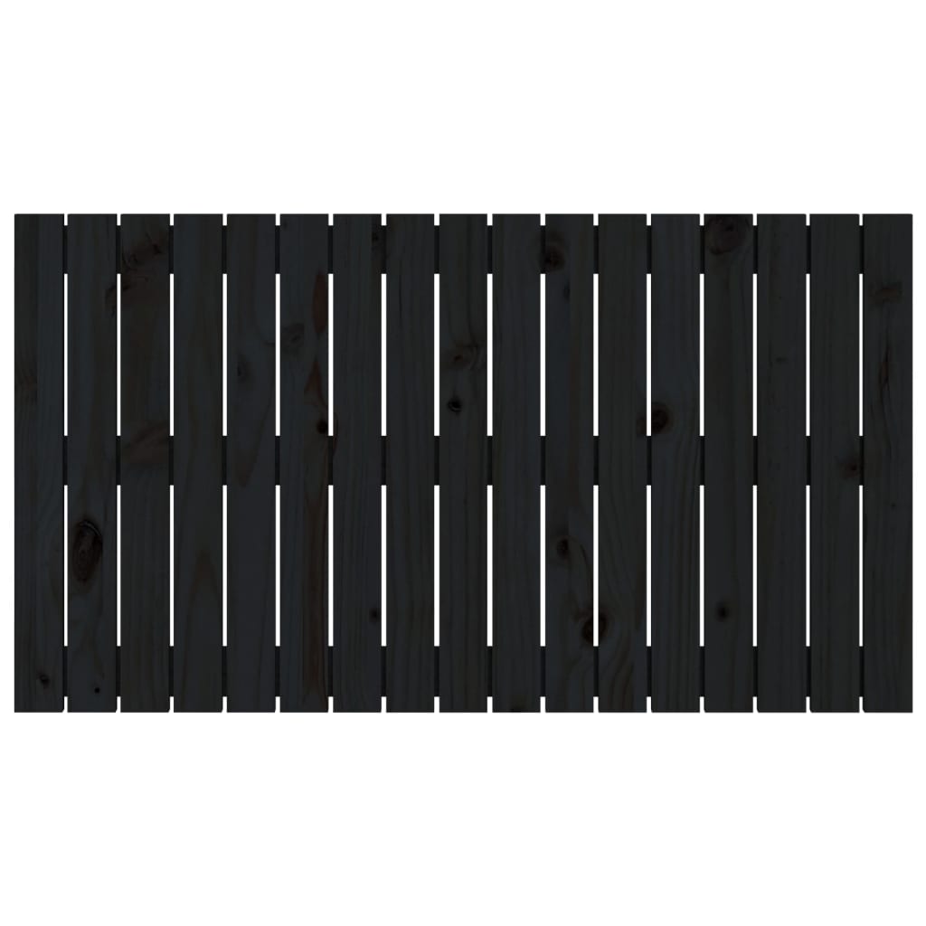 vidaXL Κεφαλάρι Τοίχου Μαύρο 108x3x60 εκ. από Μασίφ Ξύλο Πεύκου