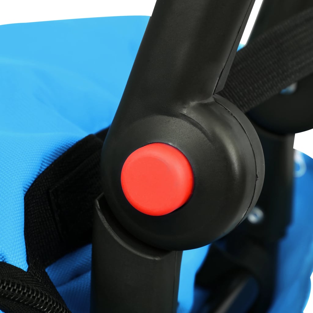 vidaXL Τρέιλερ Ποδηλάτου Πτυσσόμενο με Σάκο για Ψώνια Μπλε/Μαύρο