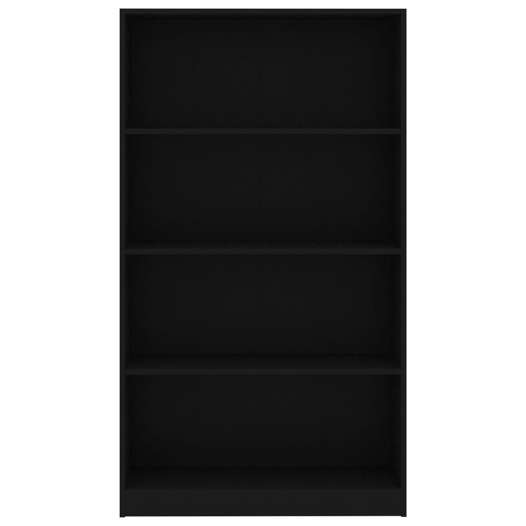 vidaXL Βιβλιοθήκη με 4 Ράφια Μαύρη 80 x 24 x 142 εκ. από Μοριοσανίδα