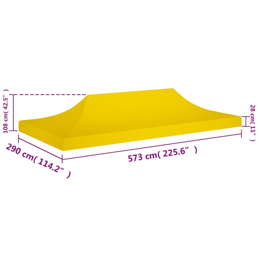 vidaXL Κάλυμμα Τέντας Εκδηλώσεων Κίτρινο 6 x 3 μ. 270 γρ/μ²