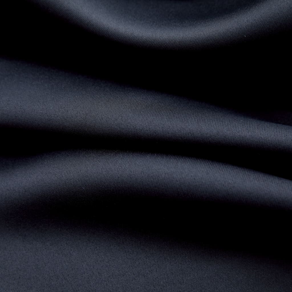 vidaXL Κουρτίνα Συσκότισης με Μεταλλικούς Κρίκους Μαύρη 290 x 245 εκ.