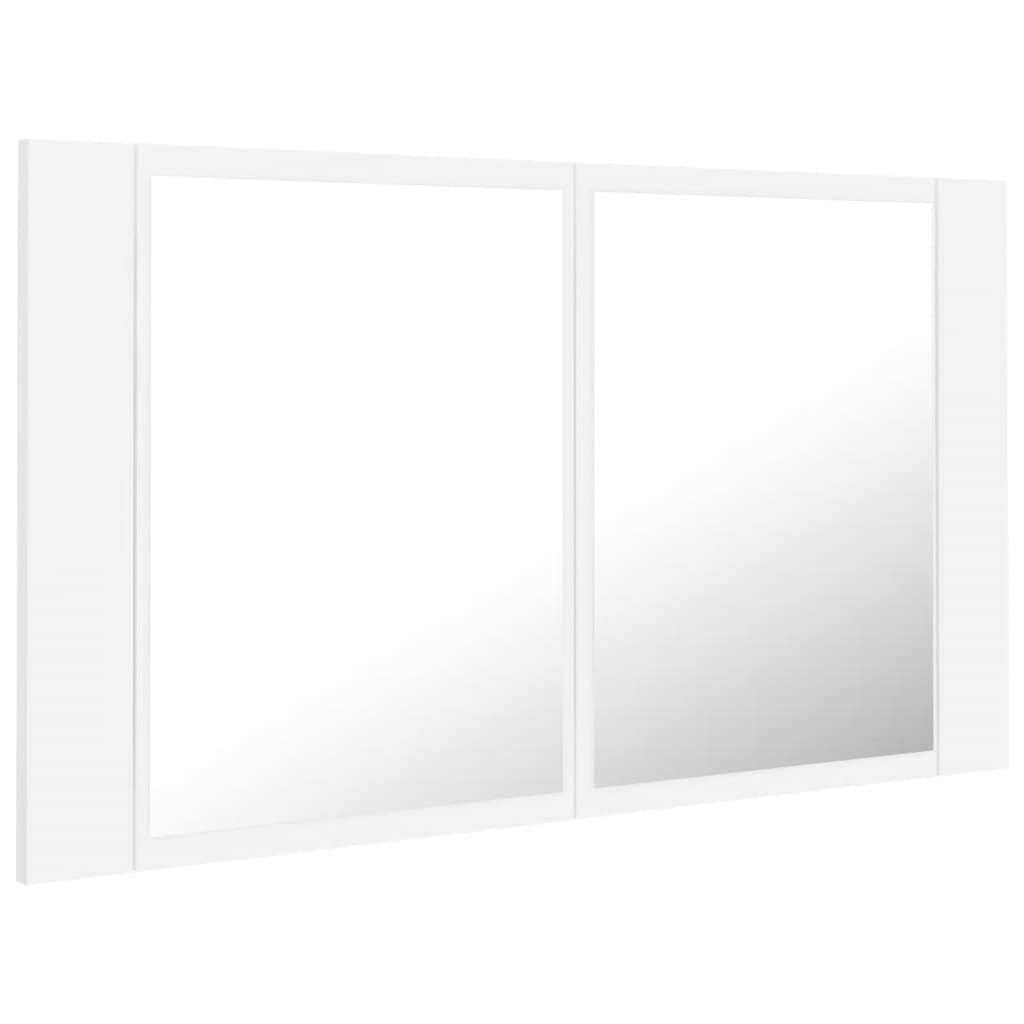 vidaXL Καθρέφτης Μπάνιου με Ντουλάπι LED Λευκός 80x12x45 εκ. Ακρυλικός