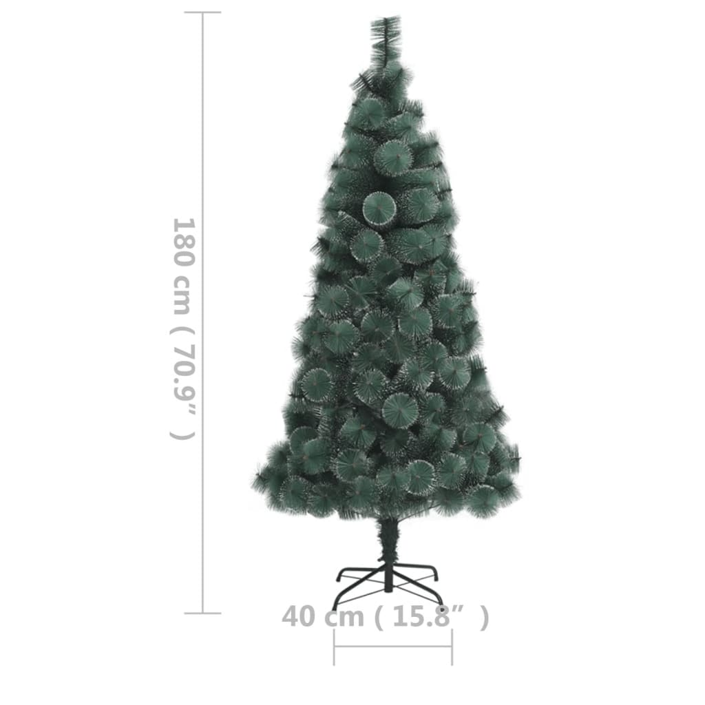 vidaXL Χριστουγεν. Δέντρο Προφωτισμένο Τεχνητό Βάση Πράσινο 180εκ PET