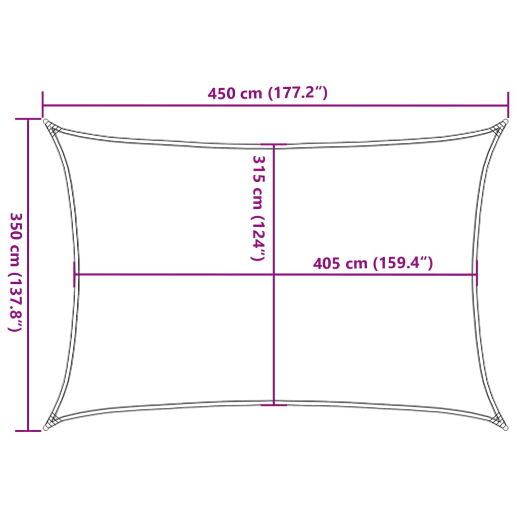 vidaXL Πανί Σκίασης Ανθρακί 3,5 x 4,5 μ. από HDPE 160 γρ./μ²