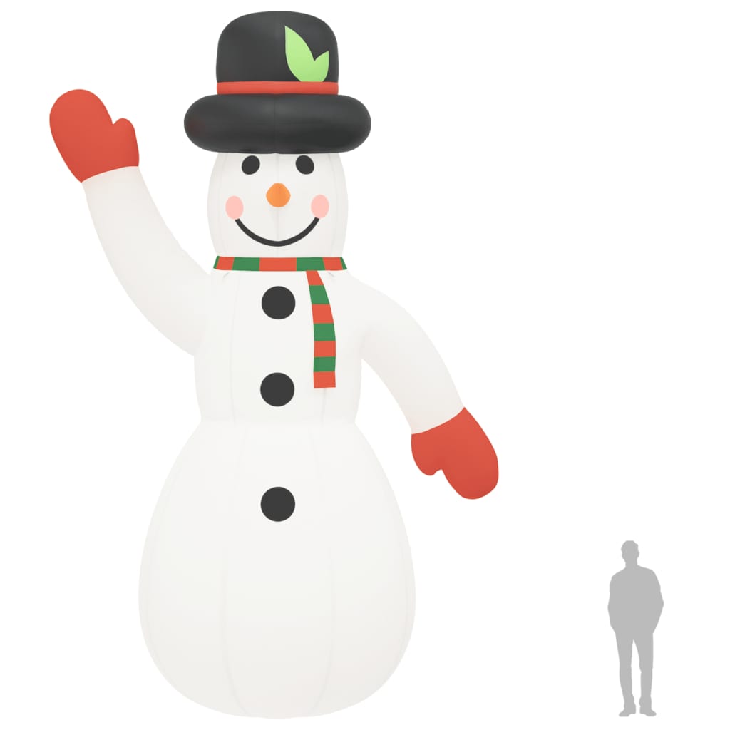 vidaXL Χιονάνθρωπος Φουσκωτός Χριστουγεννιάτικος με LED 805 εκ.