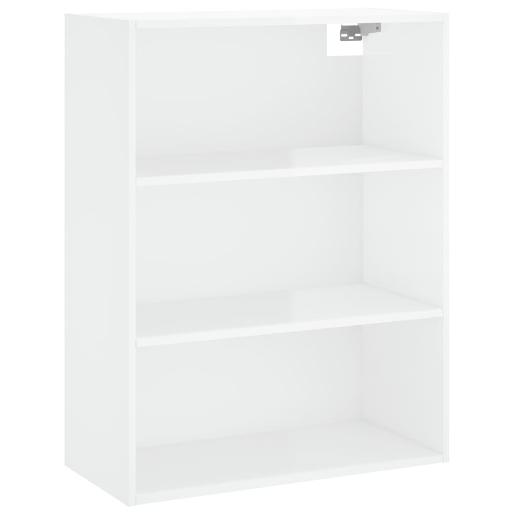 vidaXL Ντουλάπι Γυαλιστερό Λευκό 69,5x34x180 εκ. Επεξεργασμένο Ξύλο