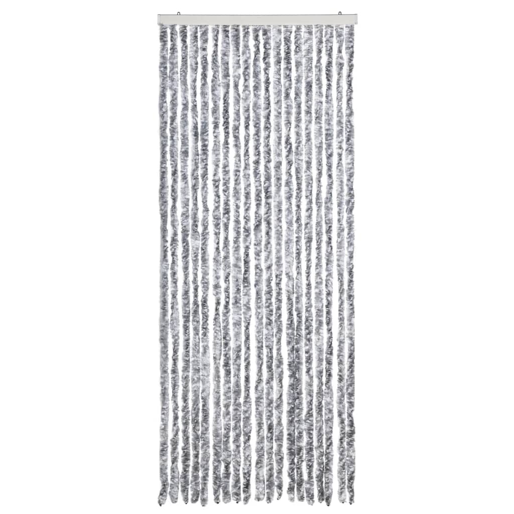 vidaXL Σήτα - Κουρτίνα Πόρτας Λευκό / Γκρι 56 x 200 εκ. από Σενίλ