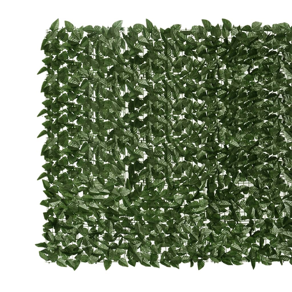 vidaXL Διαχωριστικό Βεράντας με Φύλλα Σκούρο Πράσινο 600 x 150 εκ.