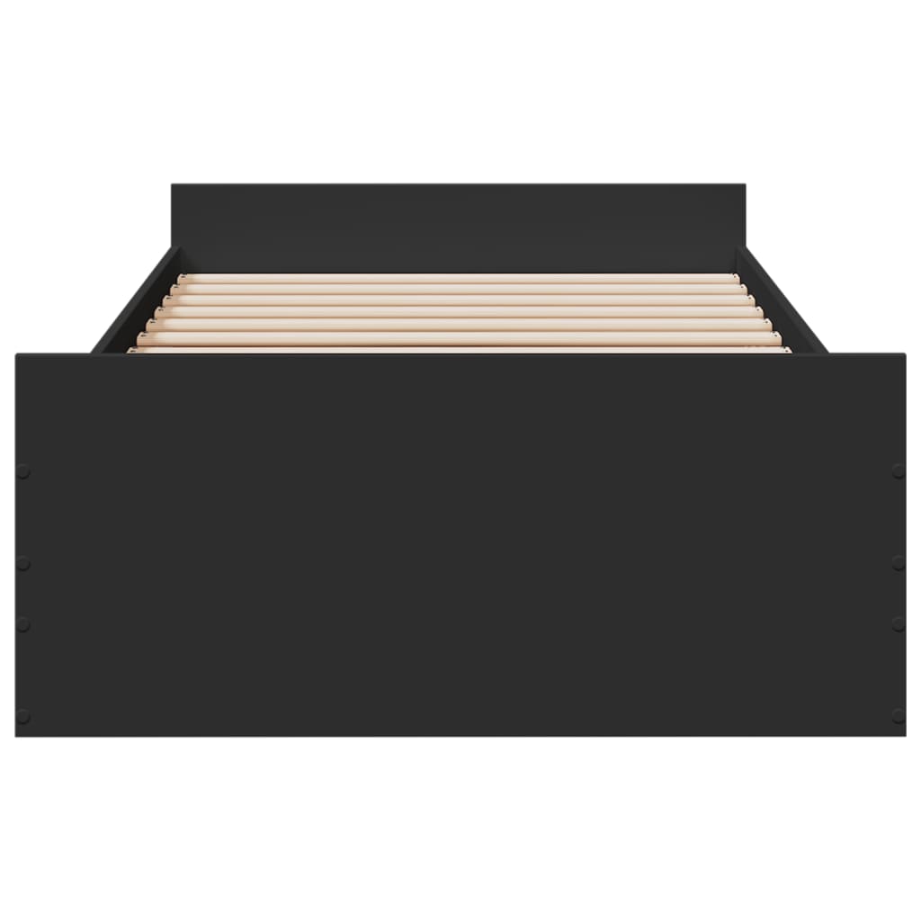 vidaXL Πλαίσιο Κρεβατιού με Συρτάρια Μαύρο 100x200 εκ Επεξεργ. Ξύλο