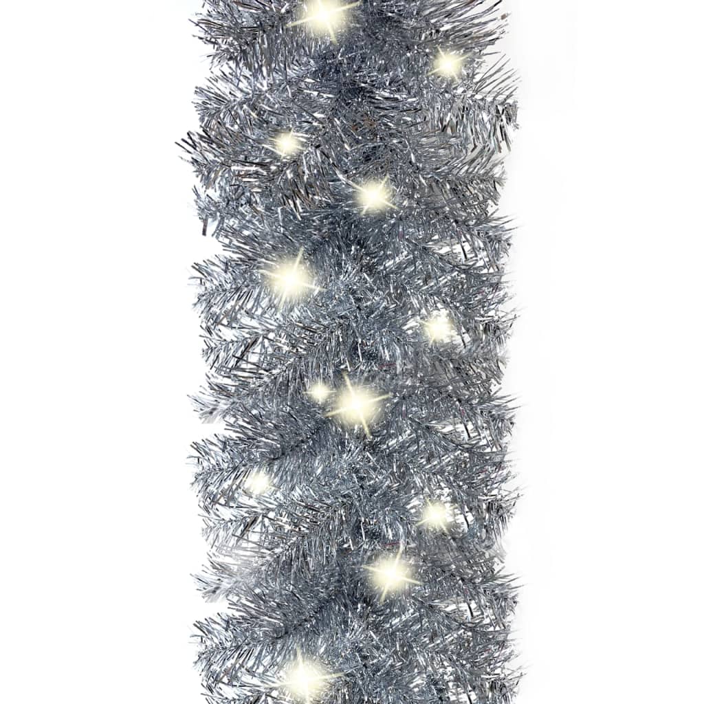 vidaXL Γιρλάντα Χριστουγεννιάτικη με Λαμπάκια LED Ασημί 10 μ.