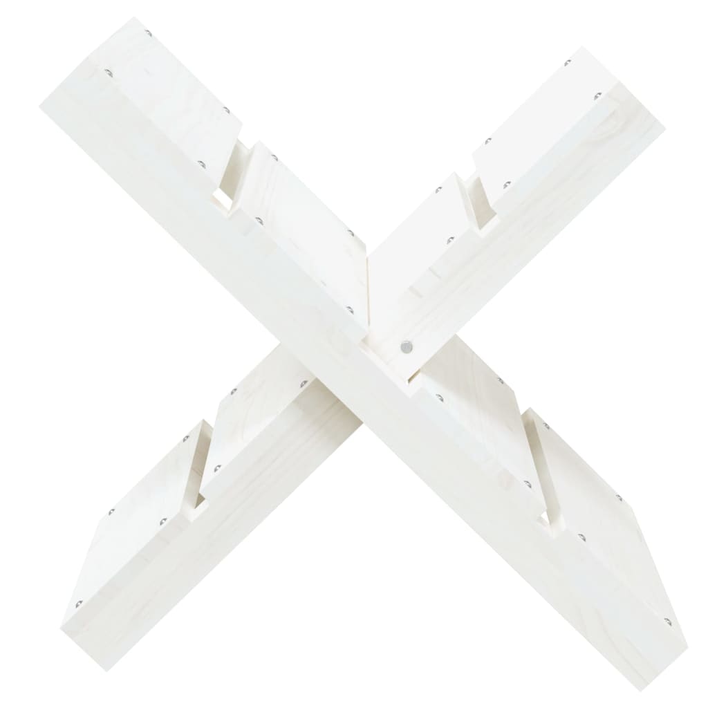 vidaXL Ξυλοθήκη Λευκή 47 x 39,5 x 48 εκ. από Μασίφ Ξύλο Πεύκου
