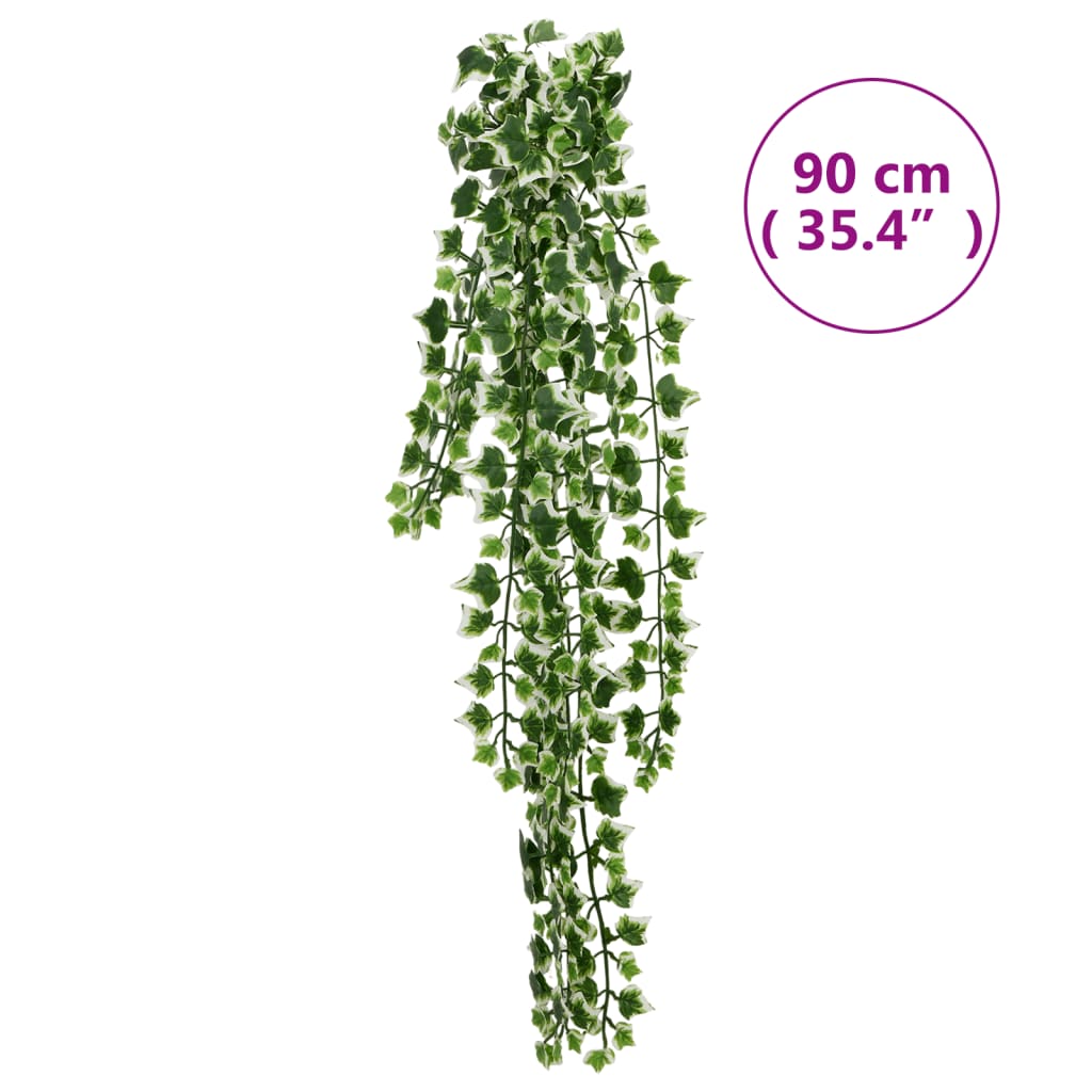 vidaXL Φυτά Κρεμαστά Τεχνητά 12 τεμ. 339 Φύλλα Πράσινα/Λευκά 90 εκ.