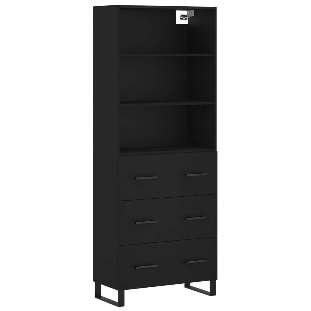 vidaXL Ντουλάπι Μαύρο 69,5x34x180 εκ. από Επεξεργασμένο Ξύλο