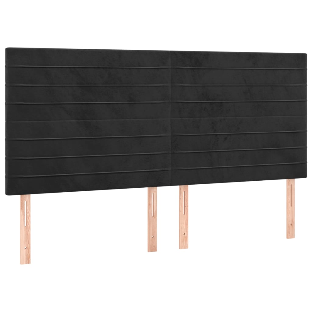 vidaXL Κεφαλάρι Κρεβατιού LED Μαύρο 180x5x118/128 εκ. Βελούδινο
